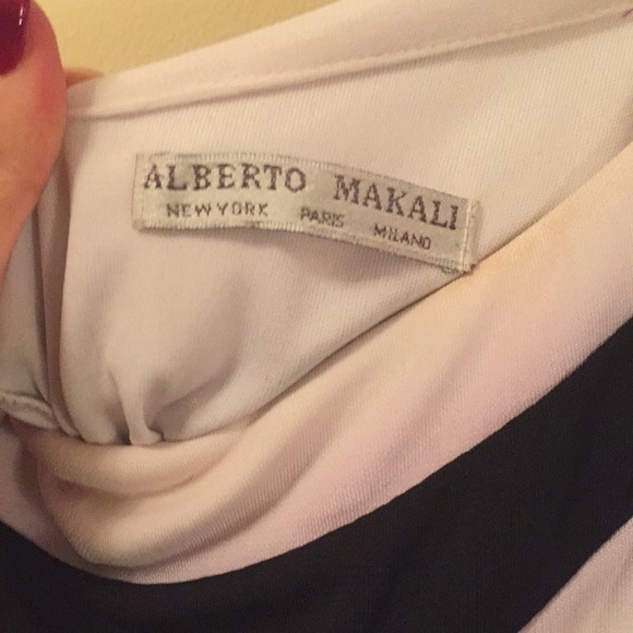 Alberto Makali Black & White Stripe Dress Size 6 - Picture 7 of 7